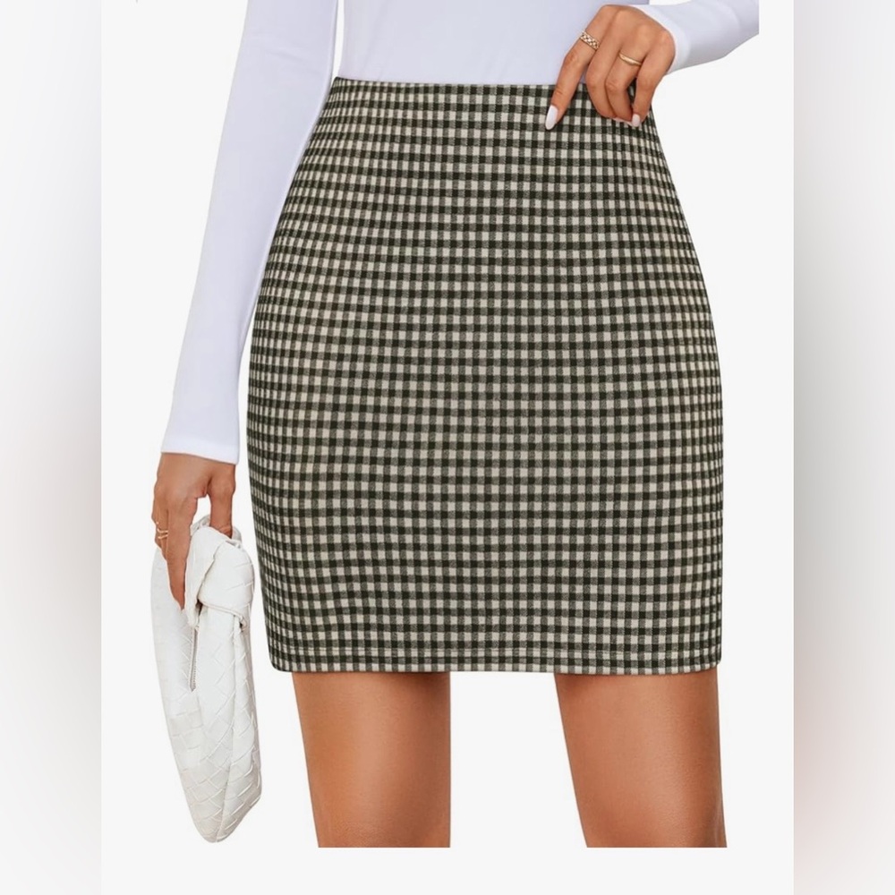 ZESICA Plaid High Waist Mini Skirt